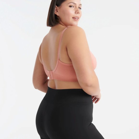 KNIX Seamless Good to Go Bra, Padded in Pink Ginger, knit fabric, v-neck size XS - Picture 3 of 5